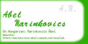 abel marinkovics business card